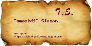 Tamaskó Simeon névjegykártya